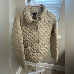 Banana Republic Beige Quilted Jacket, Medium